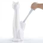 Allure Home Creation Ceramic Toilet Brush Holder & Soap Dispenser Set White Plastic Brush XBSCA02
