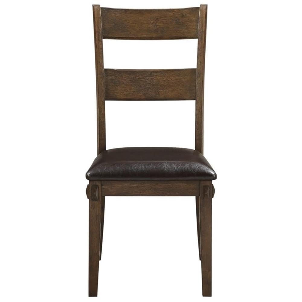 Acme Nabirye Wooden Upholstered Side Chair in Dark Oak Set of 2
