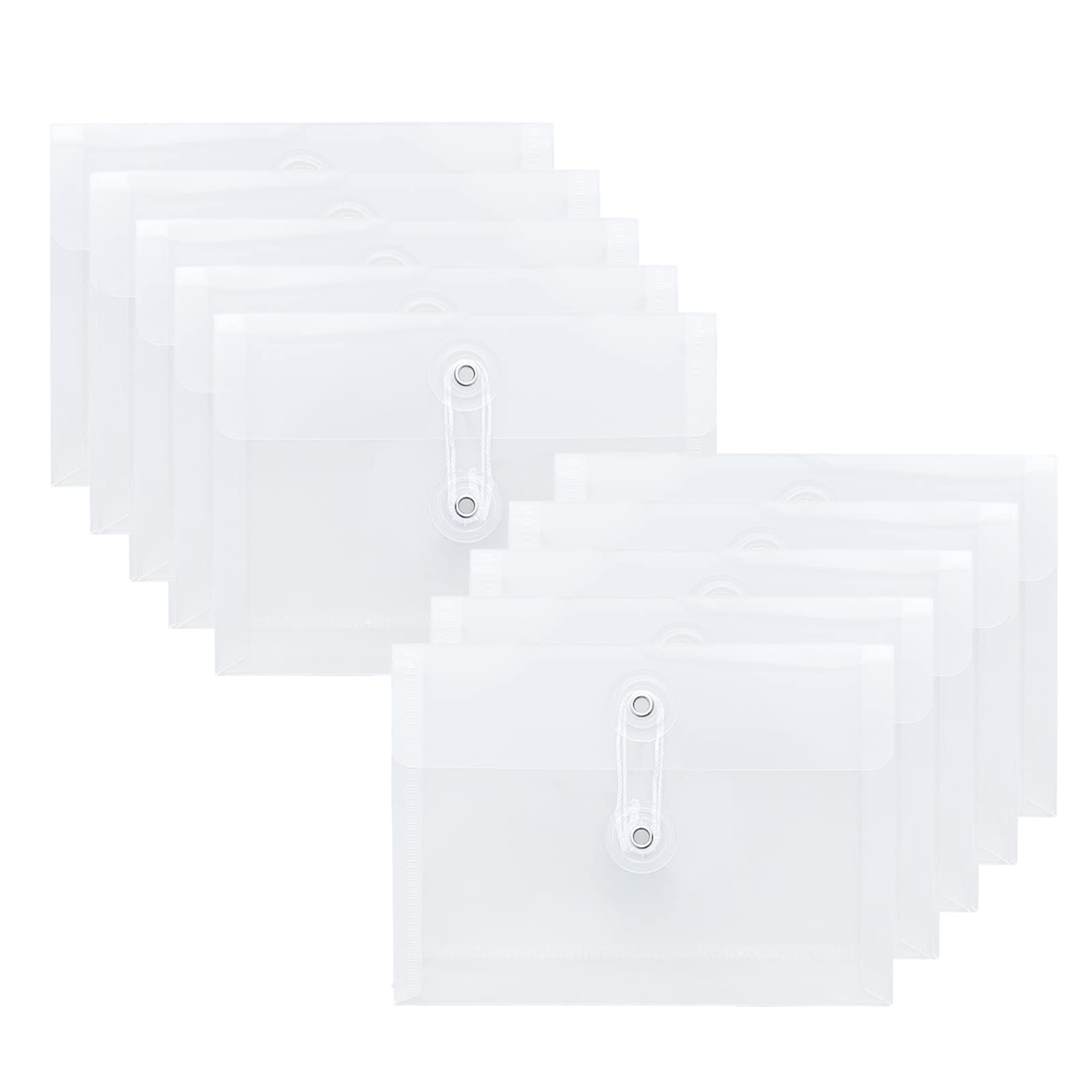 10 Pieces 4X6 Small Plastic Horizontal Filing Envelopes With String Closure Top Opening Folder Envelopes Cash Receipt Cards Stor