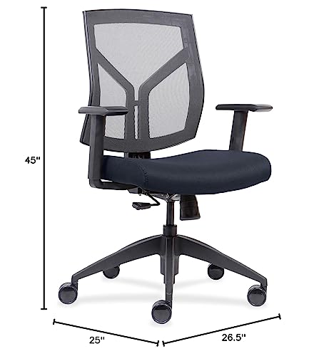 Lorell Llr83111A204 Mesh Back/Fabric Seat Mid-Back Task Chair