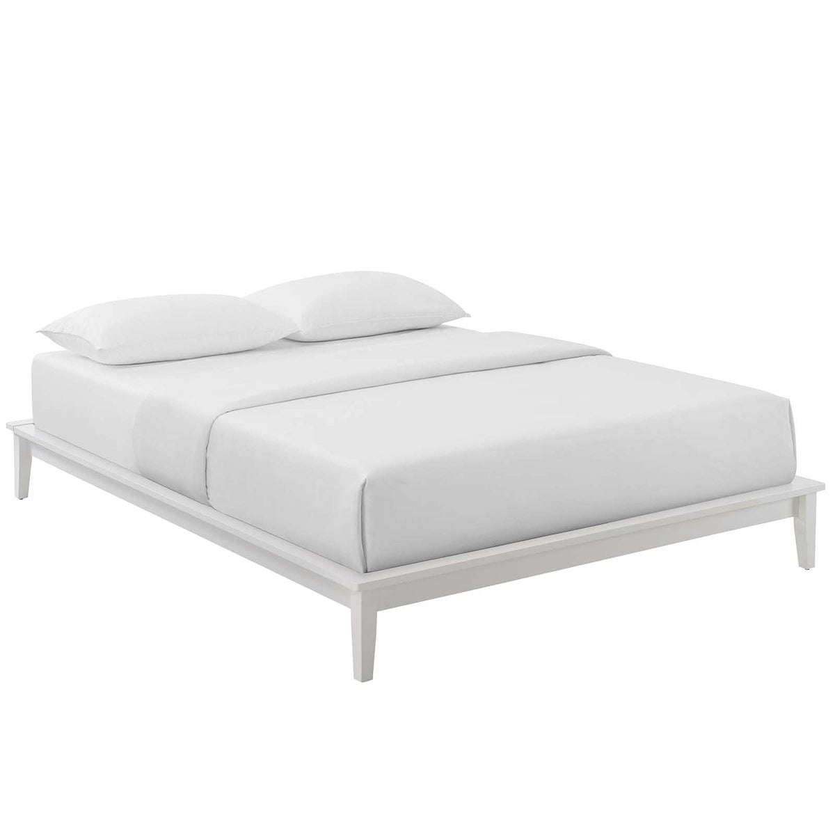 Modway Lodge Wood Platform Full Bed Frame in White