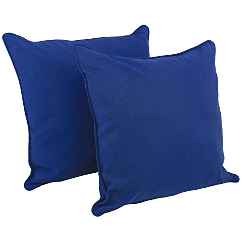 Blazing Needles Corded Twill Floor Pillows (Set of 2), 25&quot;, Royal Blue