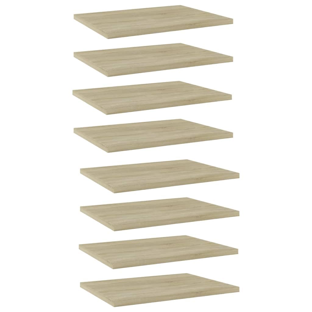 vidaXL Sonoma Oak Bookshelf Boards, Set of 8, Engineered Wood, Easy to Clean, Versatile Use, California Prop 65 Compliant