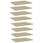 vidaXL Sonoma Oak Bookshelf Boards, Set of 8, Engineered Wood, Easy to Clean, Versatile Use, California Prop 65 Compliant
