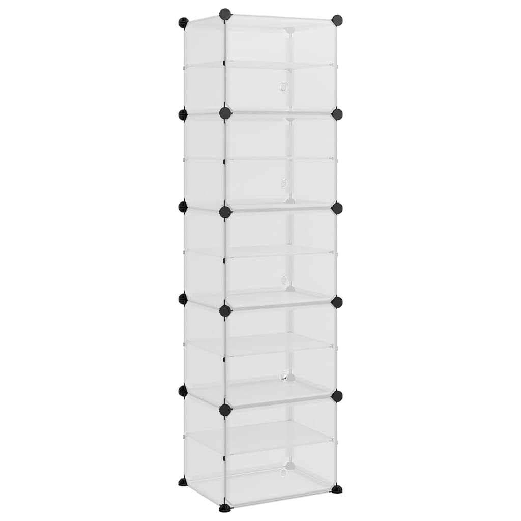 vidaXL Transparent Shoe Rack- Large Capacity PP Plastic Cube Storage Organizer for Shoes and Accessories, Easy Assembly, Stackable Design, Suitable for Home, Dorm, Office