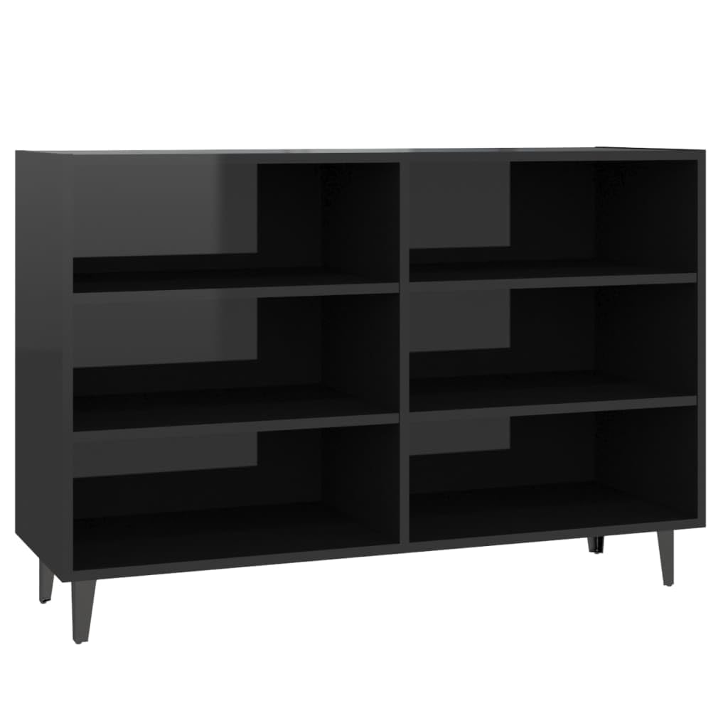 vidaXL Sideboard High Gloss Black 40.7&quot;x13.8&quot;x27.6&quot; Chipboard