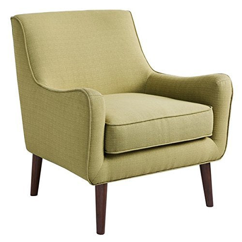 Madison Park Oxford Accent Chairs - Hardwood, Faux Linen Living Room Chairs - Olive Green, Mid Centruy Classic Style Living Room Sofa Furniture - 1 Piece Cushion Seat Bedroom Chairs Seats