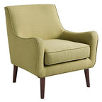 Madison Park Oxford Accent Chairs - Hardwood, Faux Linen Living Room Chairs - Olive Green, Mid Centruy Classic Style Living Room Sofa Furniture - 1 Piece Cushion Seat Bedroom Chairs Seats