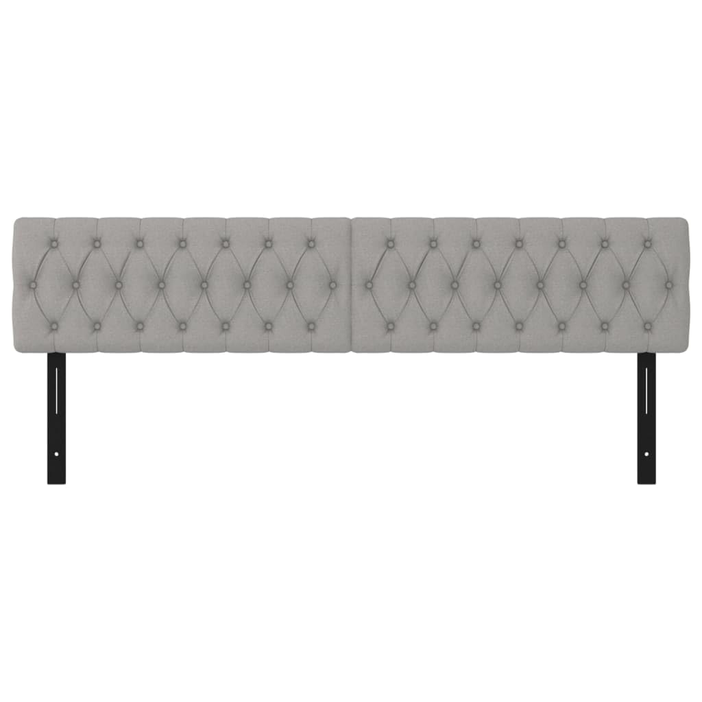vidaXL Fabric Headboards, Light Gray, 35.4"x2.8"x30.7"/34.6", Engineered Wood and Solid Larch Wood, Foam-Filled, Classic Design, Set of 2