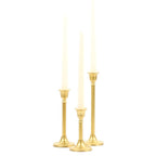 Koyal Wholesale Gold Taper Candle Holder Set Of 3, Candlestick Set, Tall Candle Holders