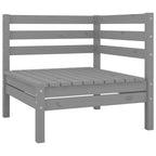 vidaXL Solid Pinewood Patio Lounge Set 9 Piece Garden Outdoor Terrance Backyard Furniture Set Wooden Lounge Sofa Seating Chair Seat Gray