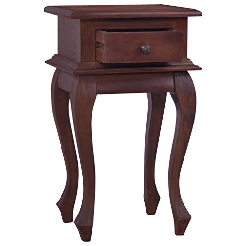 Bedside Table Classical Brown 13.8&quot;x11.8&quot;x23.6&quot; Solid Mahogany Wood
