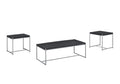 Lilola Home Lennox 3 Piece Black Coffee and End Table Set