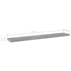 Bookshelf Boards 4 pcs Concrete Gray 23.6"x3.9"x0.6" Chipboard