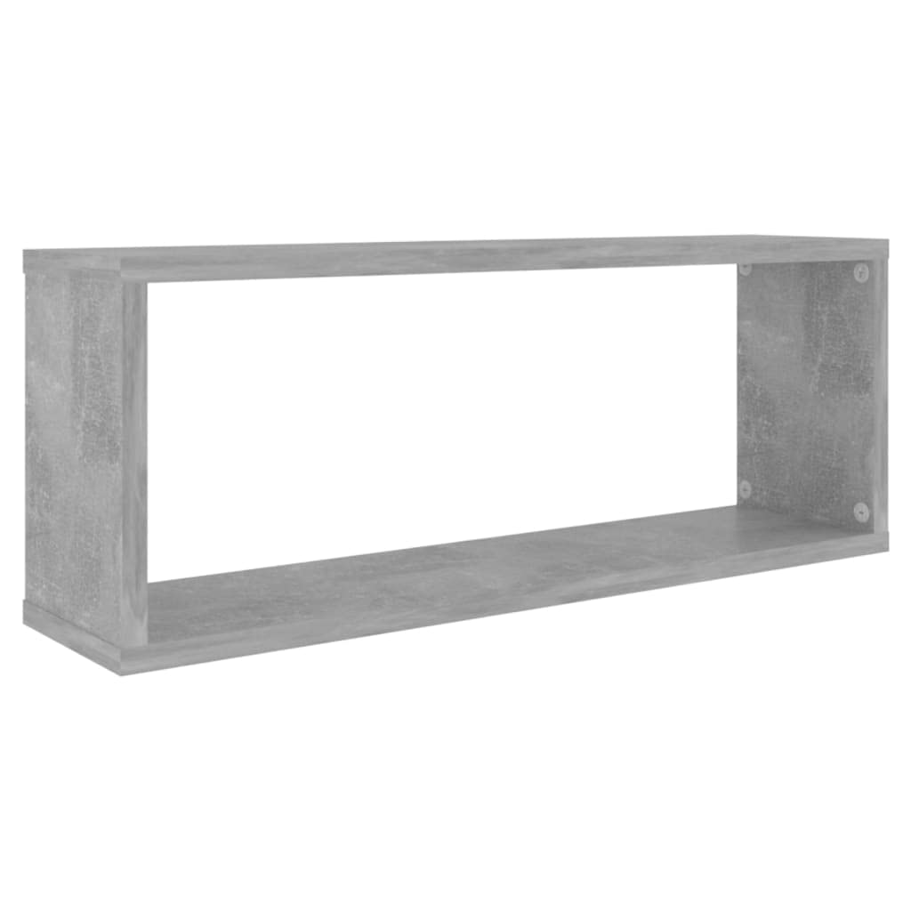 vidaXL Wall Cube Shelves 4 pcs Concrete Gray 23.6&quot;x5.9&quot;x9.1&quot; Engineered Wood
