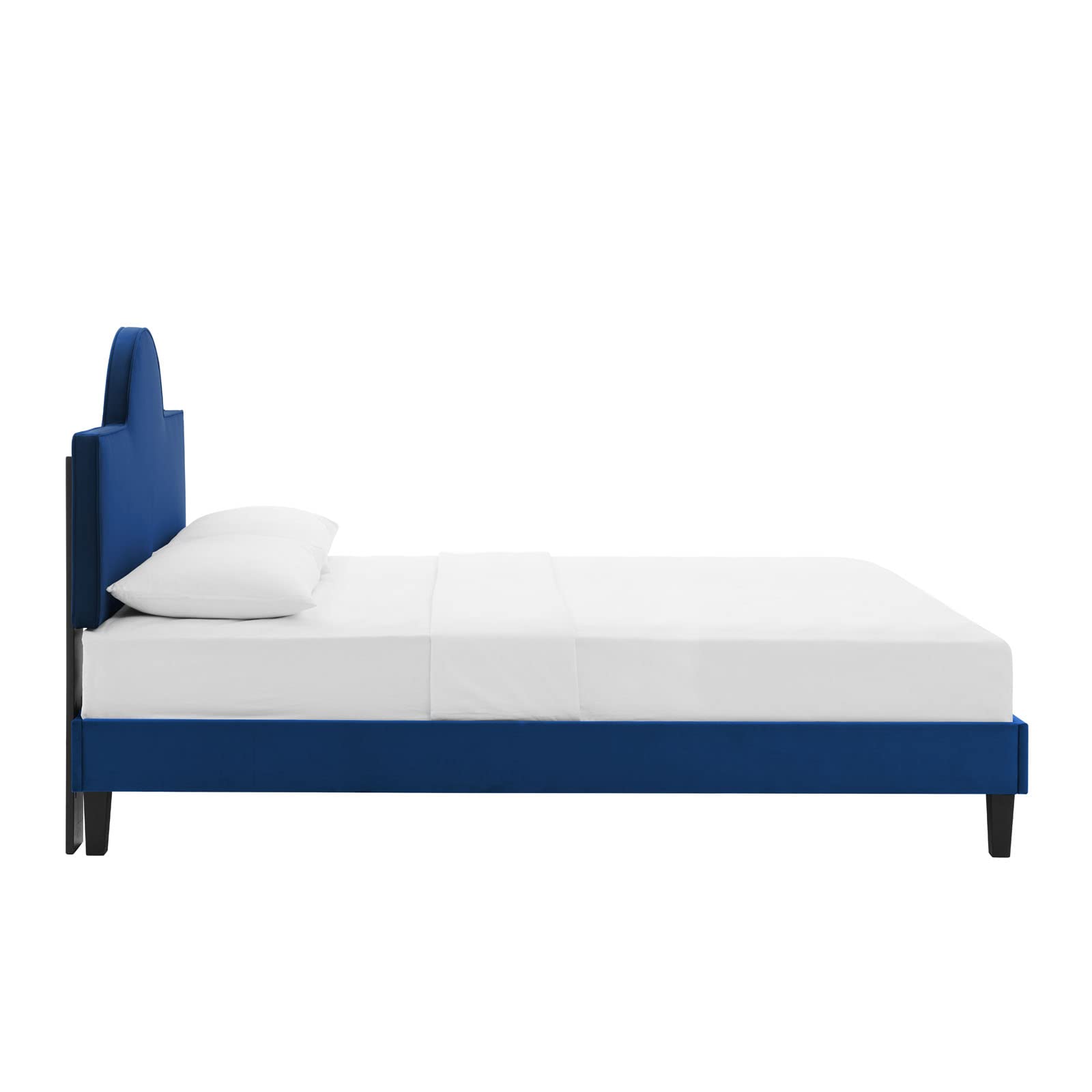 Modway Performance Velvet King Bed in Navy Platform