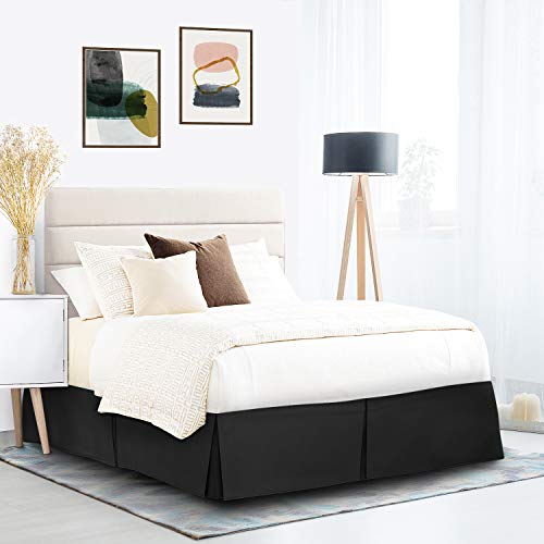 Nestl Black Bed Skirt King Size - King Bed Skirt 14 Inch Drop - Brushed Microfiber Bed Skirts - Hotel Quality Pleated Bed Skirt