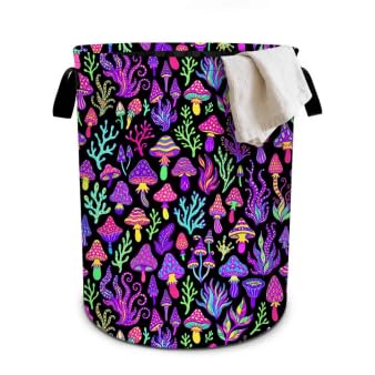 Mushroom Laundry Basket Foldable Oxford Cloth Tote Bag Laundry Hamper Clothes Storage Bucket Organizer For Bathroom/Laundry Stor