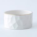 Yosco Paper Clip Holder Ceramic Round Paper Clips Dispenser For Desk Cute,Gold Line Office Binder Clips Dispenser Organizer (Whi