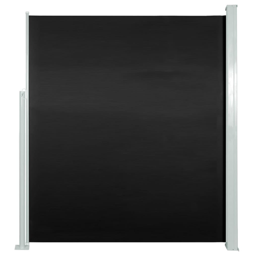 vidaXL Adjustable Patio Terrace Side Awning 63&quot;x118&quot;, Black, UV and Wind-Resistant, Stylish Outdoor Privacy Screen, Easy Installation, Includes Mounting Accessories