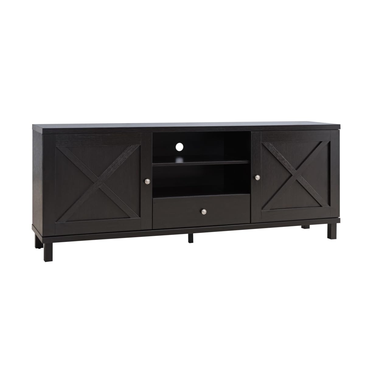 HomeRoots 482790 27.5 x 70.75 x 15.5 in. Red Cocoa Manufactured Wood Cabinet Enclosed Storage TV Stand