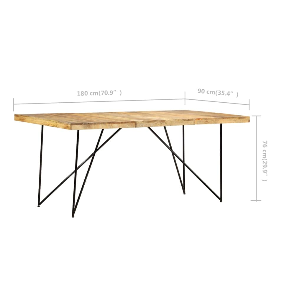 vidaXL Dining Table 70.9&quot;x35.4&quot;x30&quot; Solid Mango Wood