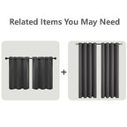 Mrs.Naturall Dark Grey Curtains 72X63 Inch Length For Living Room 2 Panels Blackout Room Darkening Curtains
