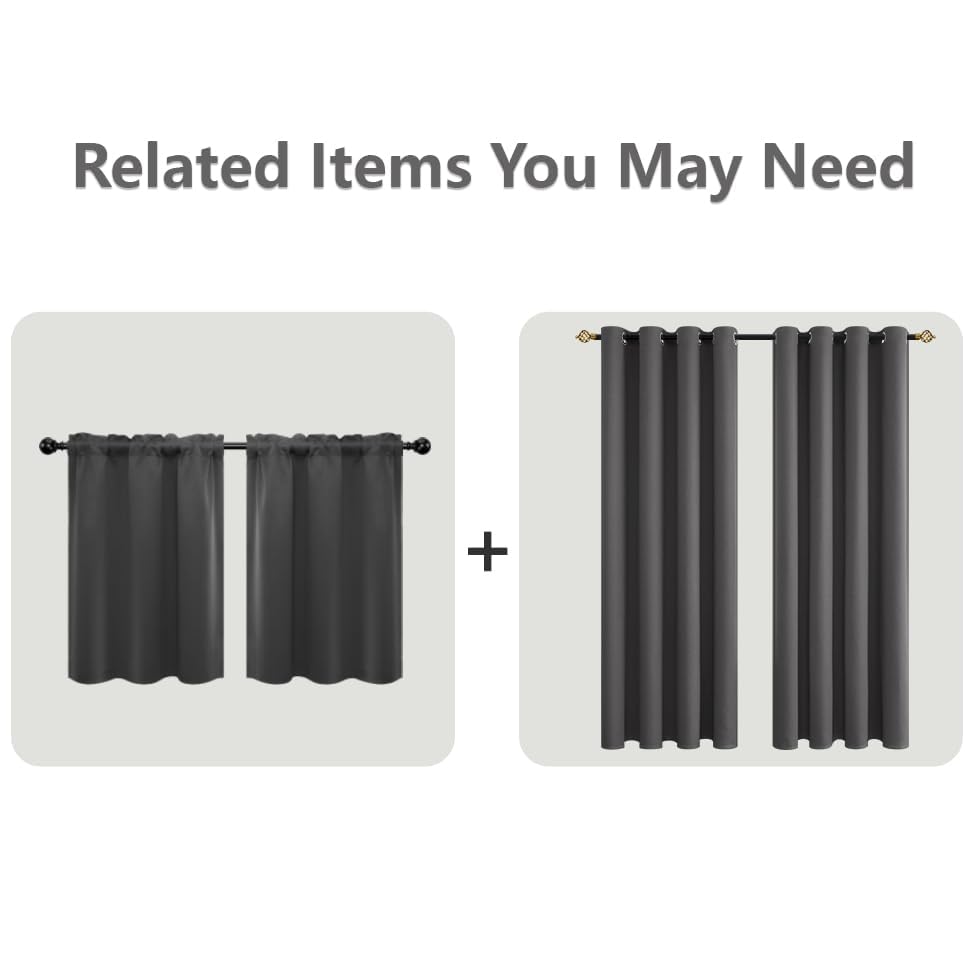Mrs.Naturall Dark Grey Curtains 72X63 Inch Length For Living Room 2 Panels Blackout Room Darkening Curtains