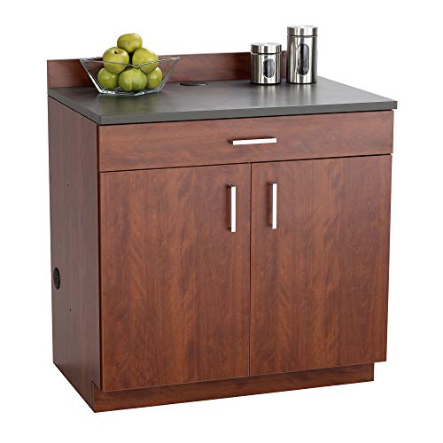 Safco Products 1701MH Modular Hospitality Breakroom Base Cabinet, 2 Doors, 1 Drawer, Adjustable Shelf, Mahogany Base, Rustic Slate Top