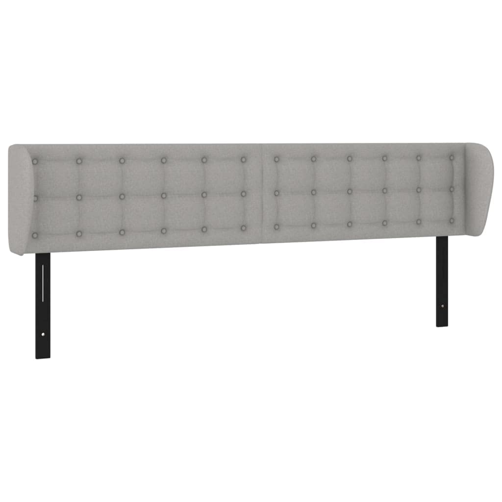 Vidaxl Light Gray Headboard With Ears, Classic Design, Fabric Upholstery, Engineered Wood And Solid Larch Wood Construction