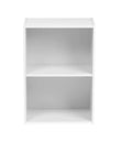 Indian Decor. 29610 2 Tier Cube Bookcase, White Wooden Shelving Display Storage Unit Office Living Room Furniture/Office Organiz