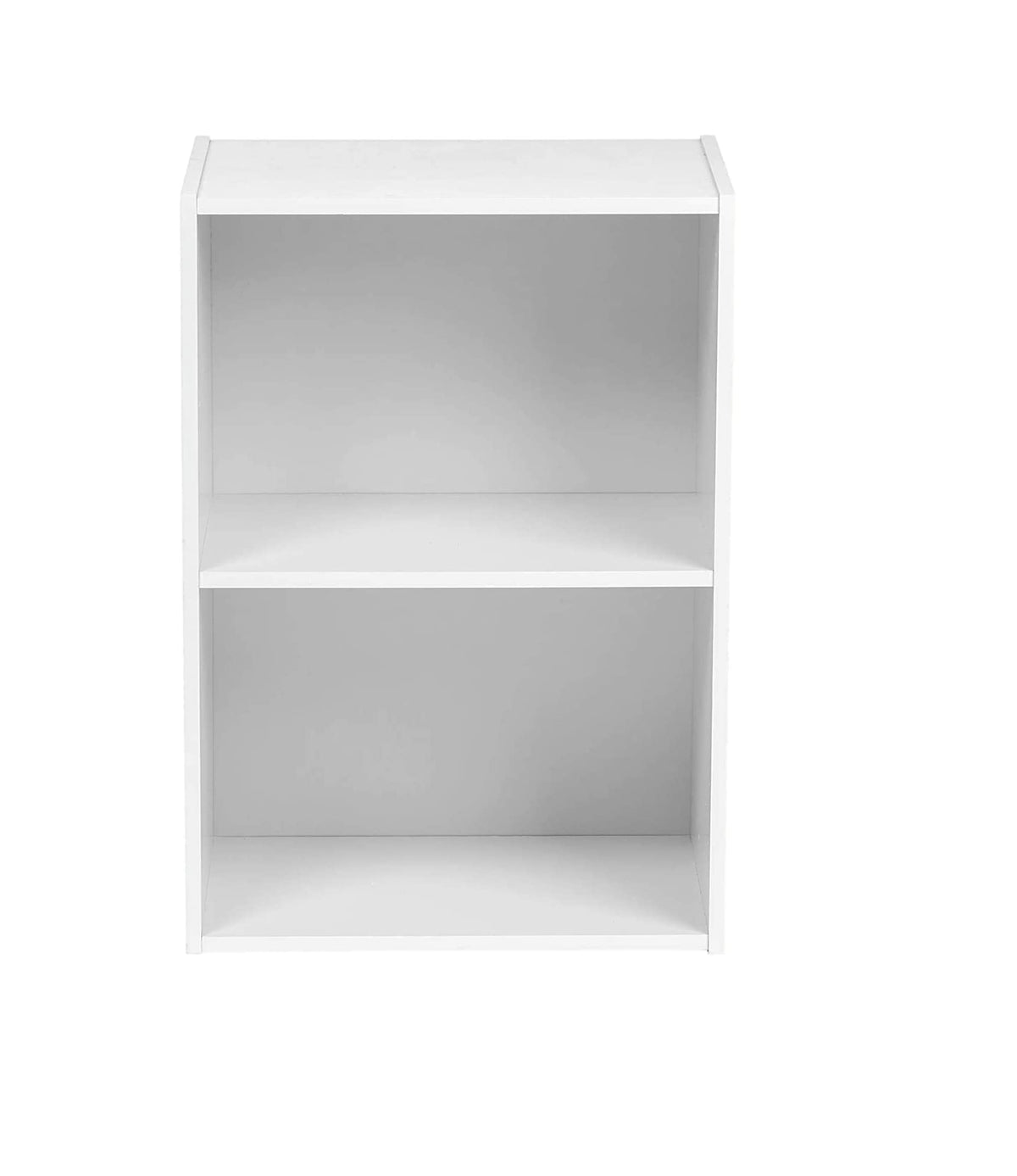 Indian Decor. 29610 2 Tier Cube Bookcase, White Wooden Shelving Display Storage Unit Office Living Room Furniture/Office Organiz