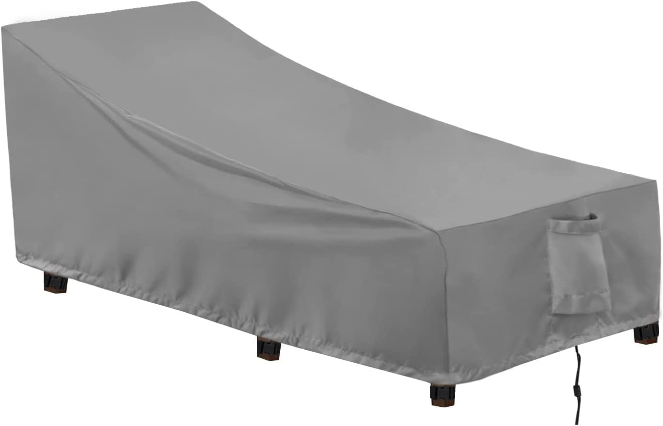 Outdoorlines Outdoor Waterproof Patio Chaise Lounge Chair Cover - Uv Resistant Lounger Covers Heavy Duty Weatherproof Patio Sofa Furniture Covers, 1 Pack, 68Wx30Dx30H Inches, Gray