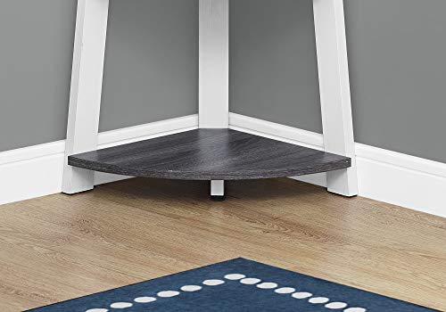 Monarch Specialties I Corner Bookcase, 72&quot;H, Grey/White