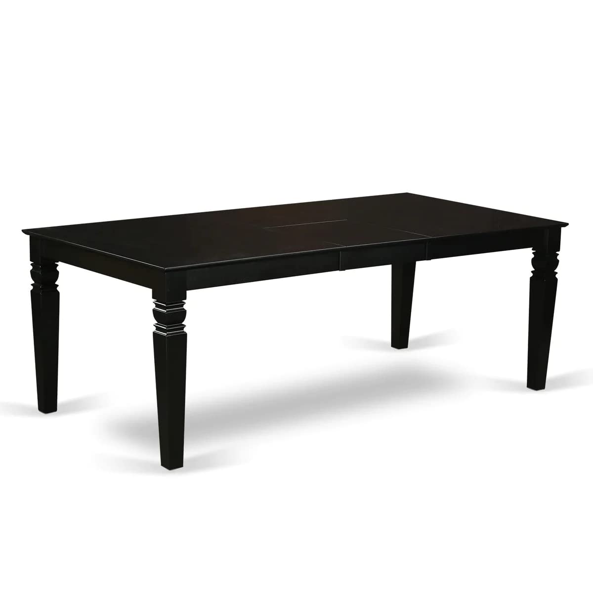 East West Furniture Lgcl5-Blk-W 5 Piece Kitchen Table & Chairs Set Includes A Rectangle Dining Room Table With Butterfly Leaf And 4 Solid Wood Seat Chairs, 42X84 Inch, Black