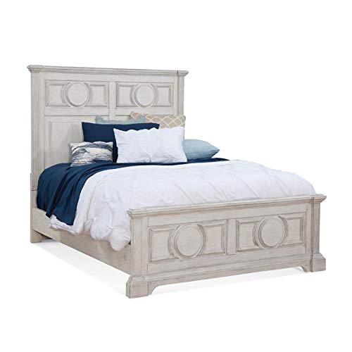 American Woodcrafters Brighten Antique White Wood Queen Panel Bed