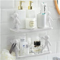 Brightzone Plastic Multipurpose Wall Mount Floating Shelf&Rack With Self Adhesive Sticker. Wall Mounted Storage Shelf Organiser 