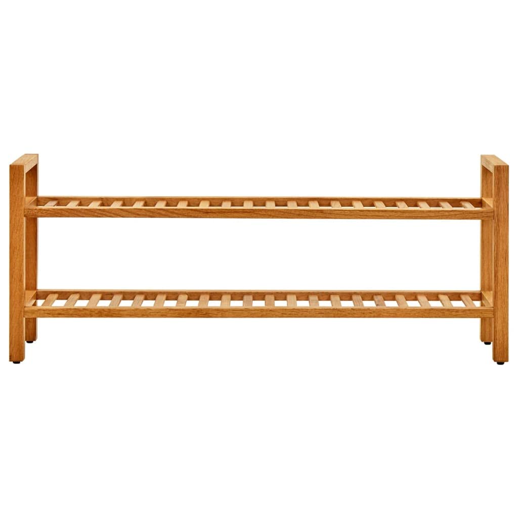vidaXL Solid Oak Wood Shoe Rack | 2-Shelf Organizer | Compact Design | Rustic Farmhouse Style | Easy Assembly | Clutter-Free Solution