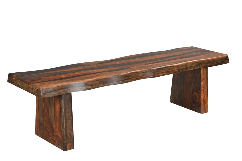 HomeRoots 522083 68 in. Dark Brown Solid Wood Dining Bench