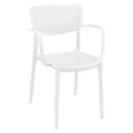 Compamia Loft Indoor and Outdoor Dining Arm Chair in White (Set of 2)