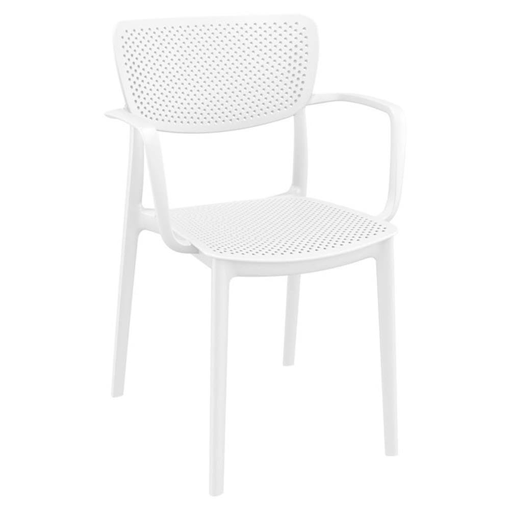 Compamia Loft Indoor and Outdoor Dining Arm Chair in White (Set of 2)