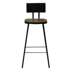 vidaXL Bar Chairs (2 pcs) - Antiqued Solid Reclaimed Wood, Rustic Industrial Finish, Durable Steel Frame, Comfortable Footrest - Brown