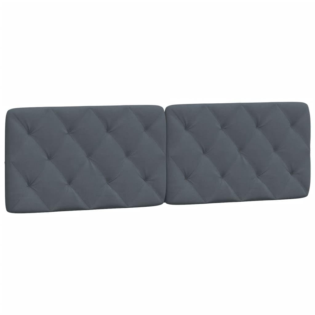 vidaXL Dark Gray Velvet Headboard Cushion - Upholstered Wall Hanging Pillow with Foam Filling, 61x2.4x18.9 in, Optimal Back Support for Bedroom Comfort