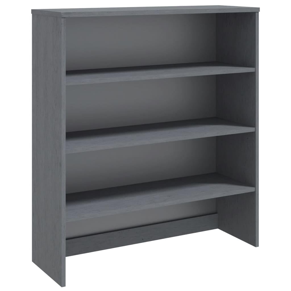 vidaXL Solid Wood Pine & MDF Highboard Top - HAMAR Range - Dark Gray - Sturdy and Decorative Cabinet Top with Three Shelves for Extra Storage Space - 35.4&quot;x11.8&quot;x39.4&quot; Dimensions