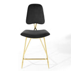 Modway Ponder Performance Velvet Counter Stool, Black