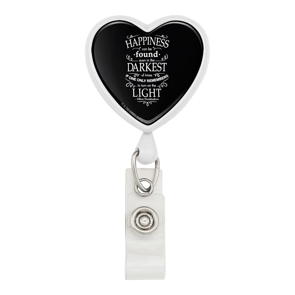 Harry Potter Happiness Quote Heart Lanyard Retractable Reel Badge Id Card Holder