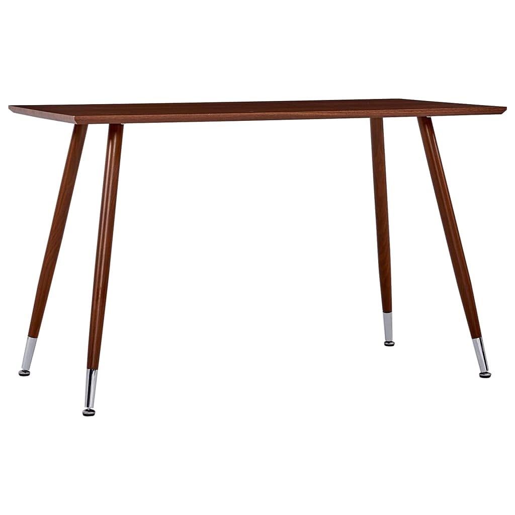 vidaXL Modern Dining Table with MDF Tabletop and Durable Steel Legs, Retro-Styled, Easy-to-Clean, Brown, Seats Up to Six