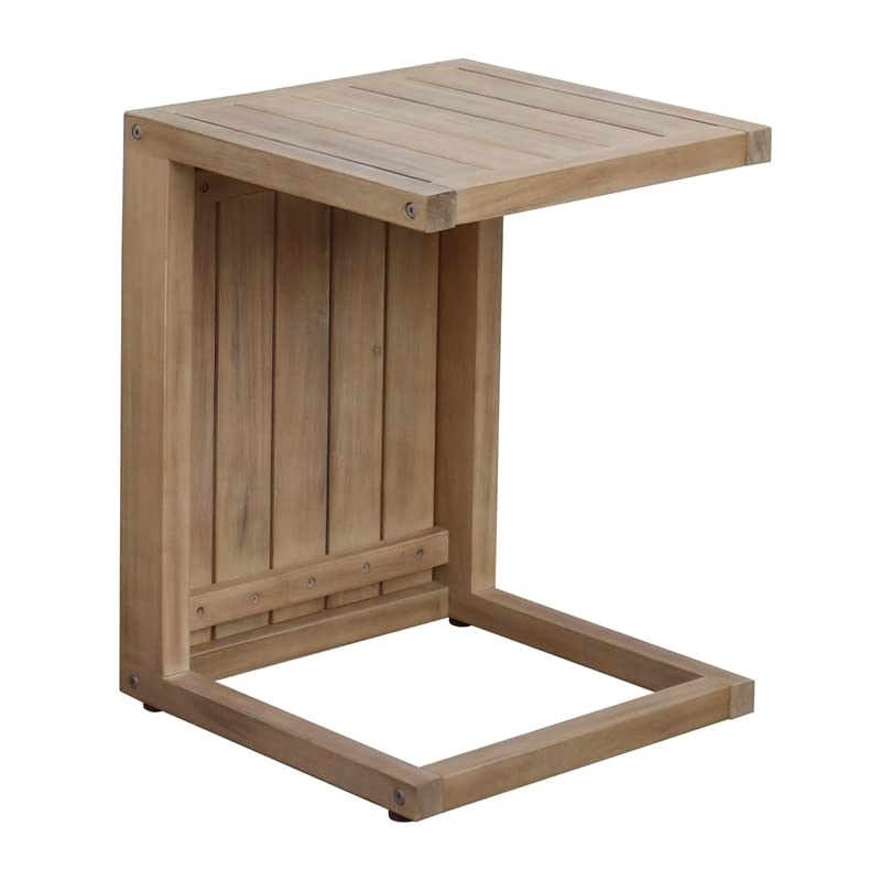 Pangea Home Soleil 20x15 Modern Acacia Wood Soleil Side Table in Natural Finish