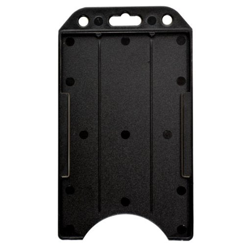 100 Black Vertical Open Face Hard Plastic Id Badge Card Holders By Specialist Id (100 Pack)