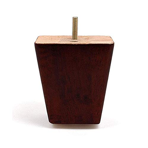 Leg Daddy 4 Dark Finish Square Tapered Pyramid Wooden Sofa Legs, Set of 4, 5/16 Hanger Bolt